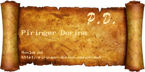 Piringer Dorina névjegykártya